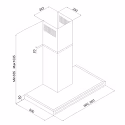 Silverline 3173 Monté au mur Noir, Acier inoxydable 593 m³/h A