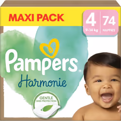 Un bébé au sec est un bébé heureux. Les couches jetables Pampers Harmonie Size 4 assurent le confort de votre enfant de jour ...