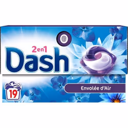 DASH Capsules Lessive tout en 1 Détergent Envolée dAir 19 capsules