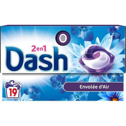 DASH Capsules Lessive tout en 1 Détergent Envolée dAir 19 capsules