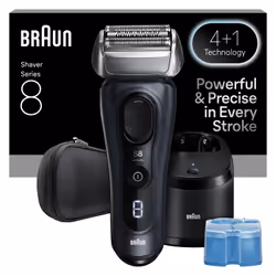 Braun Series 8 8663cc, Rasoir à grille, Gris, Boutons, AC/Batterie, Lithium-Ion (Li-Ion), Batterie intégré