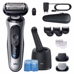 Braun Series 6 62-S7650cc Rasoir à grille Tondeuse Argent - Vue supplémentaire 2