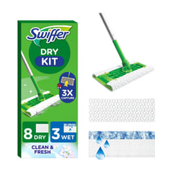 Swiffer Kit de Démarrage Nettoyant pour Sol avec Manche, Lingettes Sèches et Humides pour un Ménage Efficace