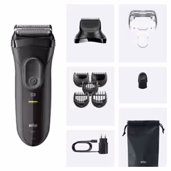 Braun 3000BT Batterie 5 7 mm Mouillé & sec Noir, Gris - Vue supplémentaire 2
