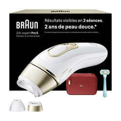 BRAUN Épilateur IPL PL5221 - Épilateur Lumière Pulsée Corps et Visage pour une Réduction Durable des Poils - Capteur de Contact Intelligent