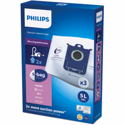 Philips s-bag Sacs pour aspirateur, 3 sacs, Synthétique, 5 L, FC8200- FC8219, FC8380 - FC8399, FC8400 - FC8499, FC8600 - FC86 ...