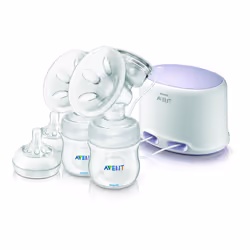 Philips AVENT Tire-lait électrique double SCF334/02, 118 ml, Électronique, Violet, Blanc