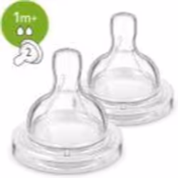Philips AVENT Tétine Anti-colic, 2 pièces, tétine à débit lent, 1 mois et +, Valve anti-coliques