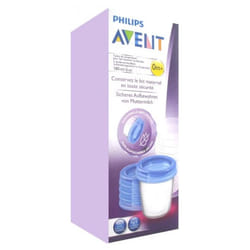 Avent Pots de Conservation pour Lait Maternel Réutilisables 180 ml 0 Mois et + 5 Pots
