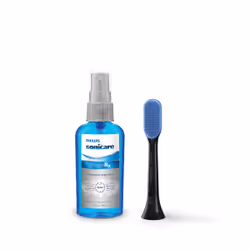 Philips Sonicare TongueCare+ Kit de spray pour la langue TongueCare+, 1 brosse-langue, Noir, Bleu, Élastomère