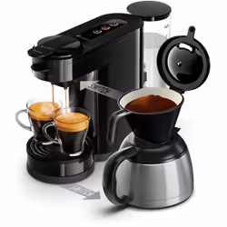 Senseo HD6592/60, Cafetière, 1 L, Dosette de café, Café moulu, 1450 W, Noir