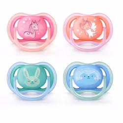 Philips AVENT SCF344/23, Sucette ultra souple, Orthodontique, Silicone, Lavable au lave-vaisselle, 2 pièce(s)