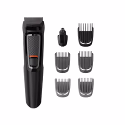 Philips MULTIGROOM Series 3000 MG3721/14, Noir, Rectangle, Barbe, Oreille, Sourcil, Nez, Acier inoxydable, Batterie, 60 min