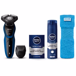 Philips AquaTouch S5073/62, Rasoir rotatif, Noir, Bleu, ComfortCut Blade System, LED, SH50, 2 année(s)