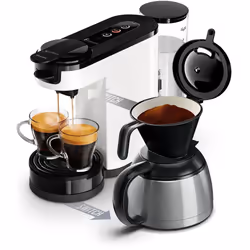 Senseo Switch HD6592/01 Machine à café à dosettes et filtre, Machine à café filtre, 1 L, Dosette de café, Café moulu, 1450 W, ...