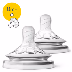 Philips AVENT Tétine Natural, 2 pièces, débit nouveau-né, 0 mois et +, Rond, Valve anti-coliques