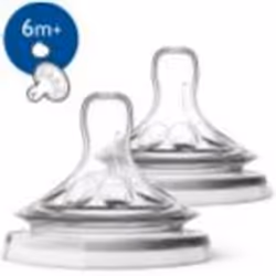 Philips AVENT SCF046/27 Tétine Natural, Débit liquide épais, Valve anti-coliques, 2 pièce(s)
