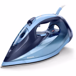 Philips Azur Fer vapeur, débit de vapeur continu 50 g/min, Fer à vapeur, SteamGlide Advanced, 2 m, 240 g/min, Bleu, 50 g/min