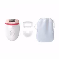 Philips Satinelle Essential Épilateur compact sur secteur, lumière intégrée pour les jambes, Rose, Blanc, Secteur, 15 V, 15 V