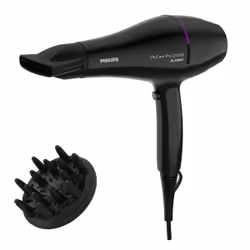 Philips DryCare Sèche-cheveux Pro, moteur AC puissant, 2 200 W de puissance, Secteur, 36,11 m/s, Noir, Monochromatique, Orifi ...