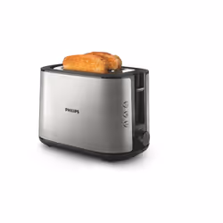 Philips Viva Collection HD2650/90 Grille-pain – 2 tranches, fente large, métal, 2 part(s), Noir, Acier inoxydable, Métal, Bou ...