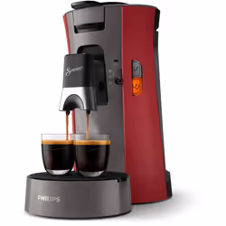 Senseo CSA230/90, Cafetière, 0,9 L, Dosette de café, Gris, Rouge