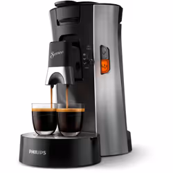 Senseo Machine à café à dosettes, fonction mémo, Intensity Plus, Cafetière, 0,9 L, Dosette de café, 1450 W, Noir, Acier inoxy ...