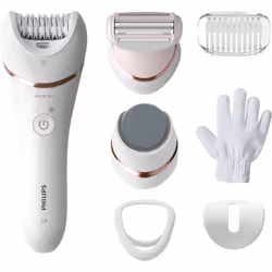 Philips 8000 series Epilator Series 8000 BRE730/10 Épilateur 100 % étanche, Rose, Blanc, Epilation, Rasage, Rouleau de lissag ...