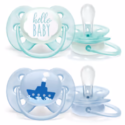 Philips AVENT SCF222/01 Sucette ultra-douce, Sucette ultra souple, Orthodontique, Silicone, Garçon/Fille, Lavable au lave-vai ...