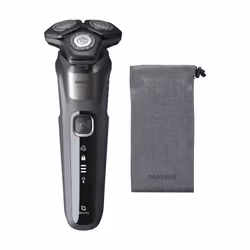 Philips SHAVER Series 5000 S5587/10 Rasoir électrique 100 % étanche, Rasoir rotatif, SteelPrecision, SkinIQ, Gris, Batterie, ...