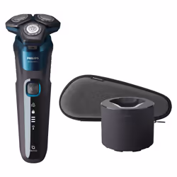 Philips SHAVER Series 5000 S5579/50 Rasoir électrique 100 % étanche, Rasoir rotatif, SkinIQ, Acier inoxydable, Boutons, SH71, ...