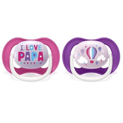 PHILIPS AVENT Lot de 2 sucettes Ultra aYnrYnes tendance 618 mois I Love Papa  MontgolfiYore