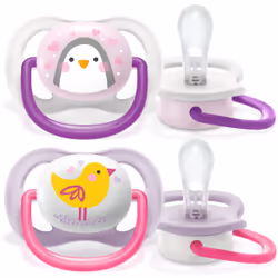 Philips AVENT SCF080/06, Sucette ultra souple, Orthodontique, Silicone, Fille, Lavable au lave-vaisselle