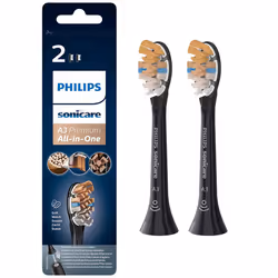 Philips A3 Premium Tout-en-un HX9092/11 Lot de 2 + noir + têtes de brosse soniques