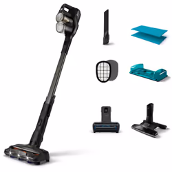 Philips 8000 Series Aqua Plus XC8347/01 Aspirateur sans fil, Sans sac, Noir, Titane, 0,6 L, 18,3 L/s, Sec&amp;humide, Filtrag ...