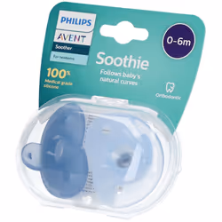 PHILIPS AVENT SCF099/21 Lot de 2 Sucettes Soothie coeur - 0/3 mois - Bleu/Bleu clair