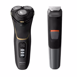 Philips SHAVER Series 3000 S3333/58 Rasoir électrique 100 % étanche, Series 3000, Rasoir rotatif, PowerCut blade system, SH30 ...