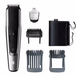 Philips BEARDTRIMMER Series 5000 BT5522/15 Tondeuse à barbe, Lavable, AC/Batterie, Noir, Argent