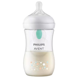 Avent Natural Response Biberon à Motif avec Valve AirFree 260 ml 1 Mois et + - Modèle : Étoiles