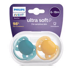 Philips AVENT ultra soft SCF091/04 Sucette, Sucette ultra souple, Orthodontique, Silicone, Garçon/Fille