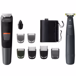 Philips MULTIGROOM Series 5000 MG5720/90 10-en-1 Visage, Cheveux et Corps, Noir, Gris, Oreille, Nez, Acier inoxydable, Batter ...