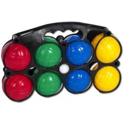 JEU PLEIN AIR - PANIER DE 8 BOULES DE PETANQUE EN PLASTIQUE
