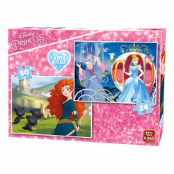 King Disney 2in1 Princesses 24/50 pcs, 24 pièce(s), Dessins animés, 4 an(s)