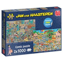 Jan van Haasteren Le magasin de musique & Départ en vacances (2x1000 pièces)