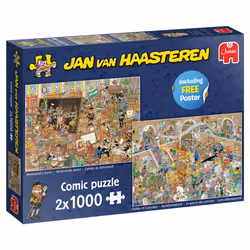 Jan van Haasteren A Trip to the Museum 2x1000 pcs, 1000 pièce(s), Bandes dessinées, 12 an(s)