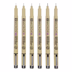 Sakura Pigma Micron stylo fin Noir 6 pièce(s)