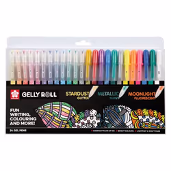 Sakura POXPGBMIX24, Stylos à encre gel avec bouchon, Multicolore, Multicolore, Plastique, Fin, Rond
