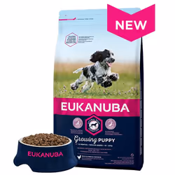 Eukanuba MEDIUM BREED DRY PUPPY FOOD, RICH IN FRESH CHICKEN, Adulte, Poulet, Dinde, 15 kg