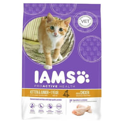 IAMS Vitality Croquettes Super Premium Chatons - Au poulet frais - Sans OGM colorant arome artificiel - 10 kg