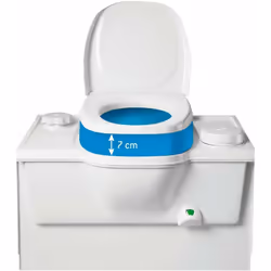 Le réhausseur sert à améliorer le confort et l'assise des toilettes à cassette. Le réhausseur est blanc. Hauteur d'assise aug ...